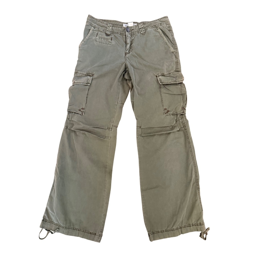 Ralph Lauren Polo Jeans Co Olive Green Cotton Cargo Pants Wide Leg Size 6